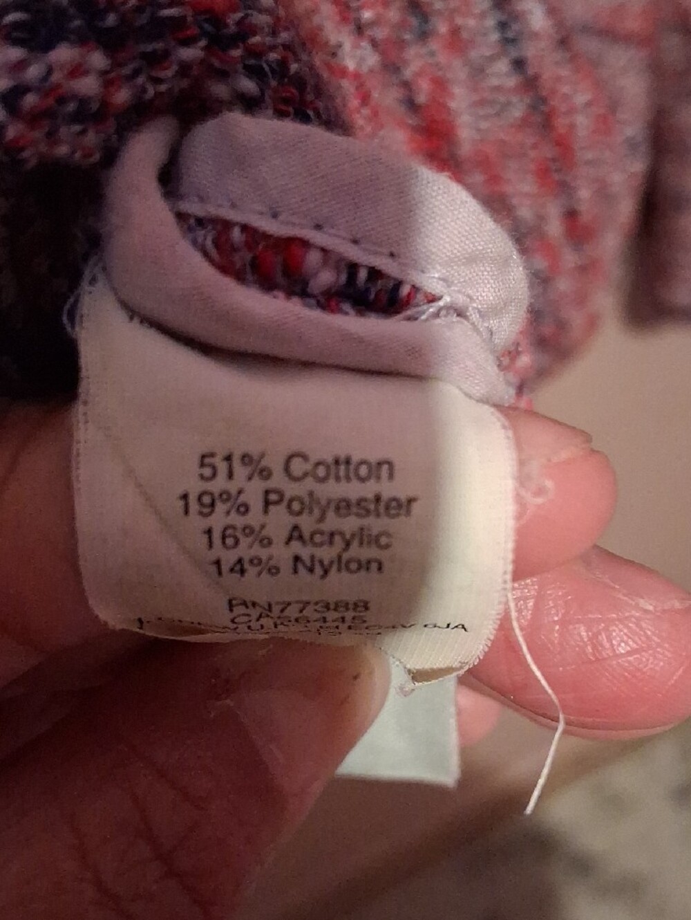 Talbots Pink Multi-Color Tweed Open-Front Sweater Jacket - Picture 6 of 6